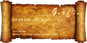 Grotter Ákos névjegykártya