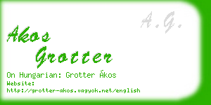 akos grotter business card