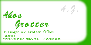 akos grotter business card